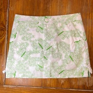 EUC Lilly Pulitzer sz 10 green/white embroidered skort